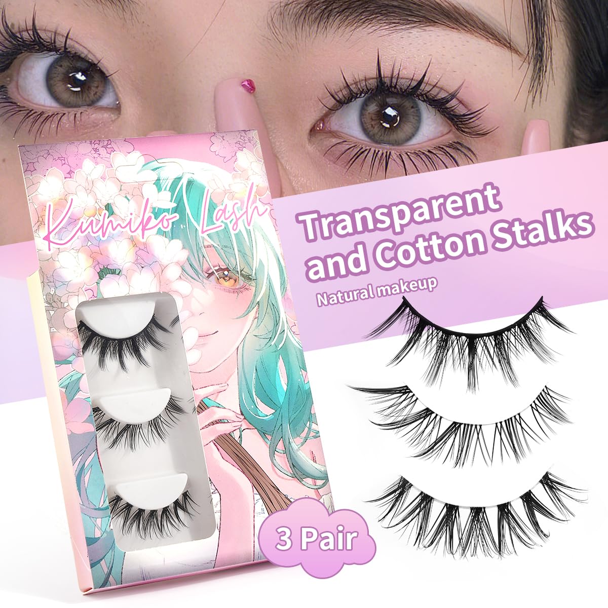 Kumiko Raw Edge Lash Trio (3 Pairs: Fairy, Princess, Starlight)