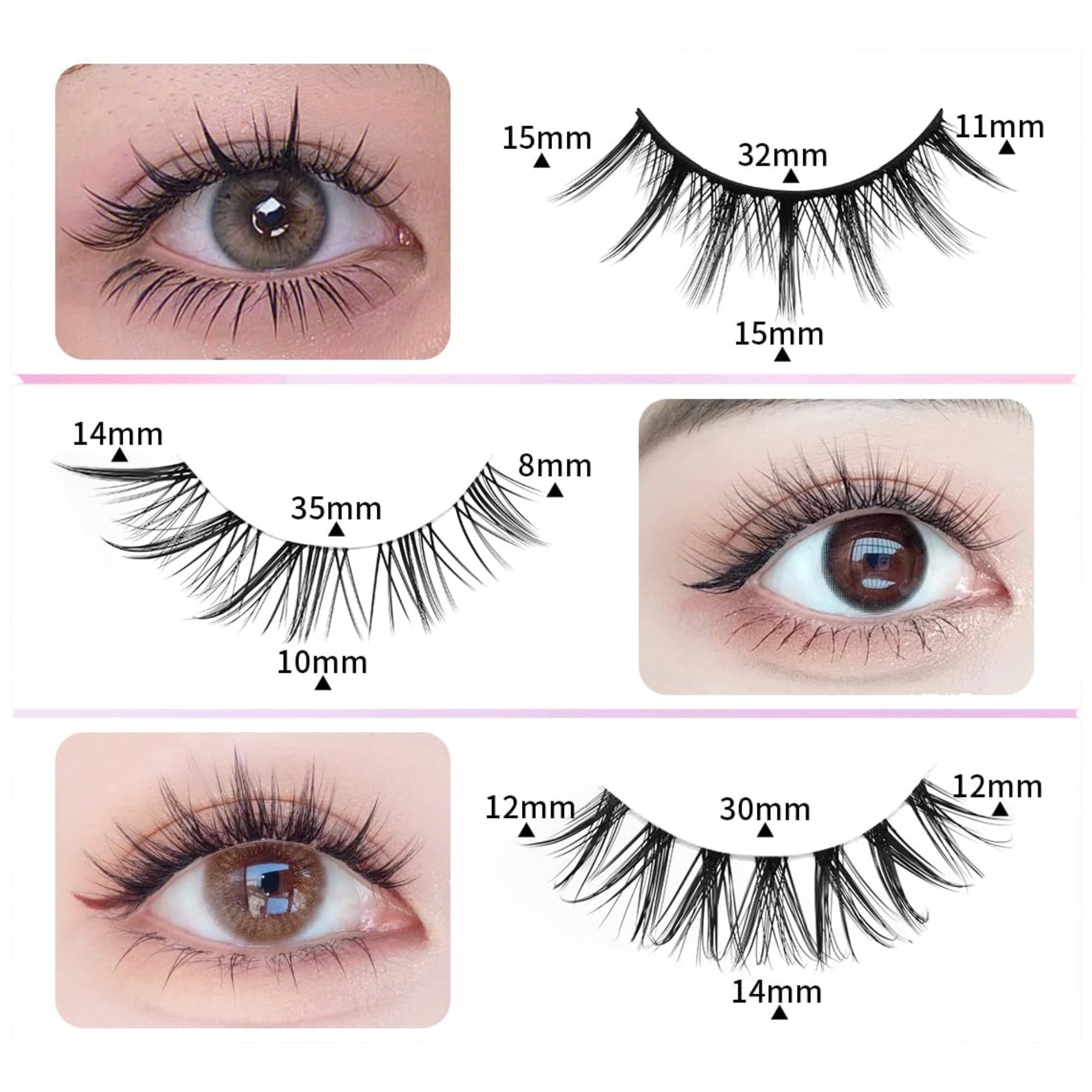 Kumiko Raw Edge Lash Trio (3 Pairs: Fairy, Princess, Starlight)