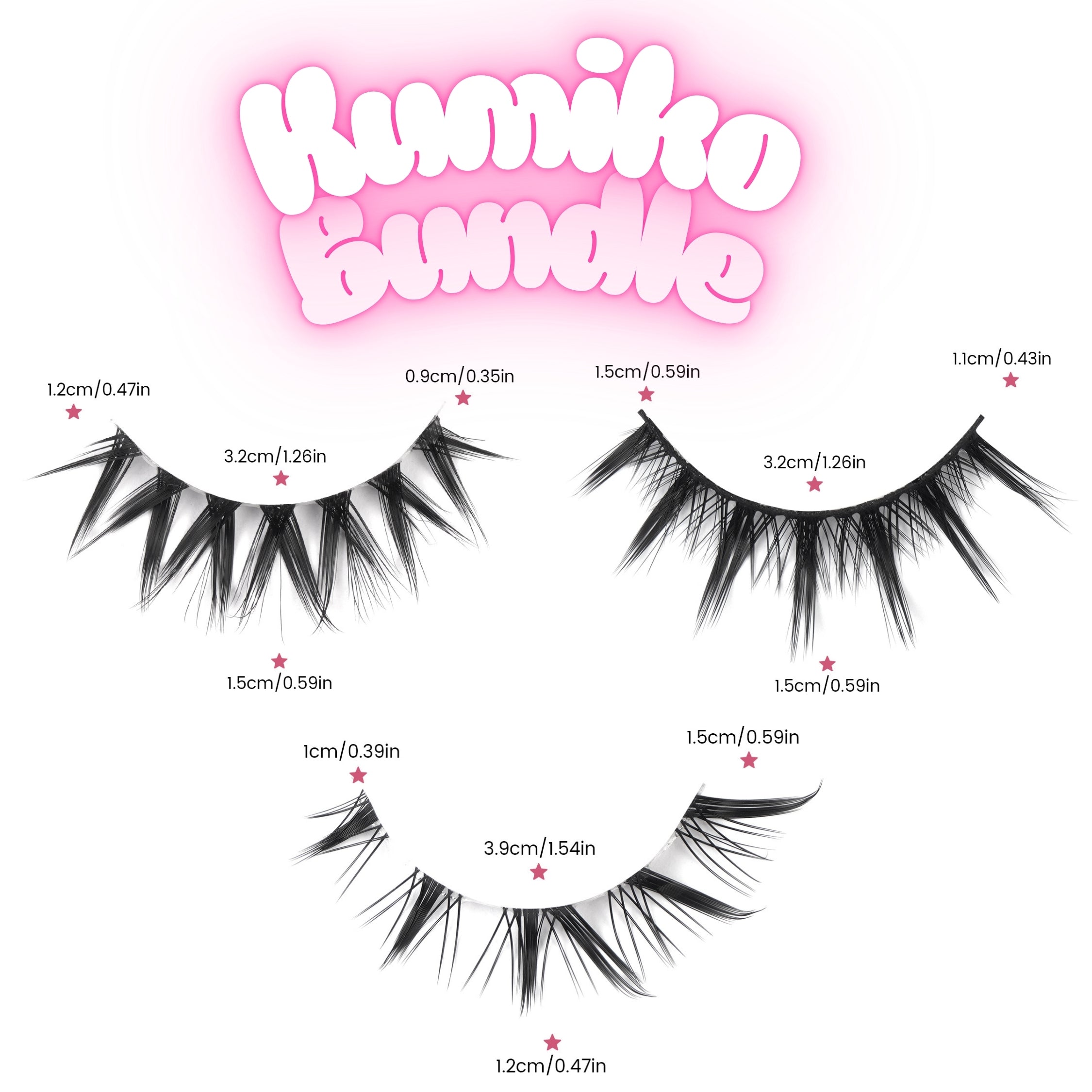 Handmade Lash Bundle | Mix & Match 3-Pair Set | Kumiko ₍^ >⩊< ^₎Ⳋ Kumiko Lash